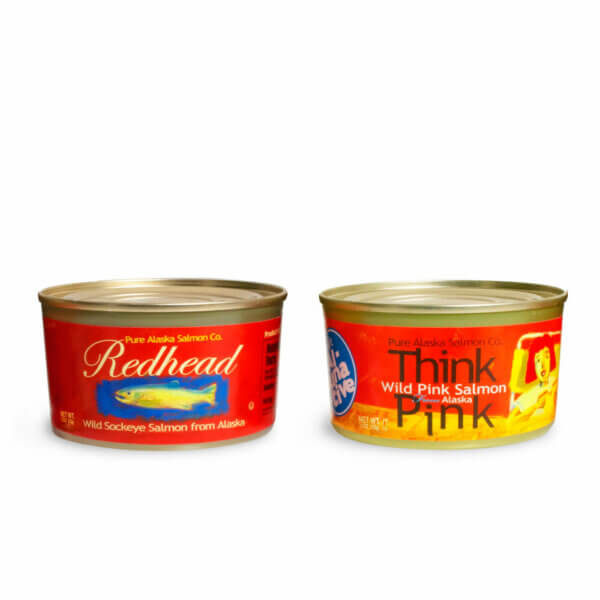 Redhead no salt added and Think Pink traditional canned salmon