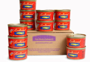 12 cans of Redhead no salt added canned salmon with shipping box