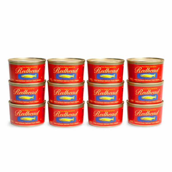 12 cans of Redhead traditional canned salmon