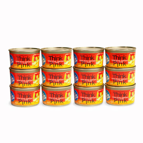12 cans of ThinkPink traditional canned salmon