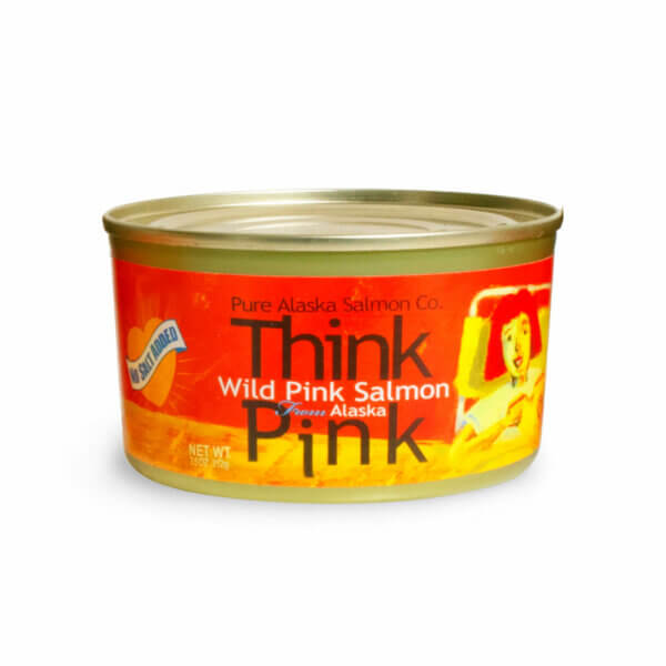 Cans of ThinkPink no salt added canned salmon